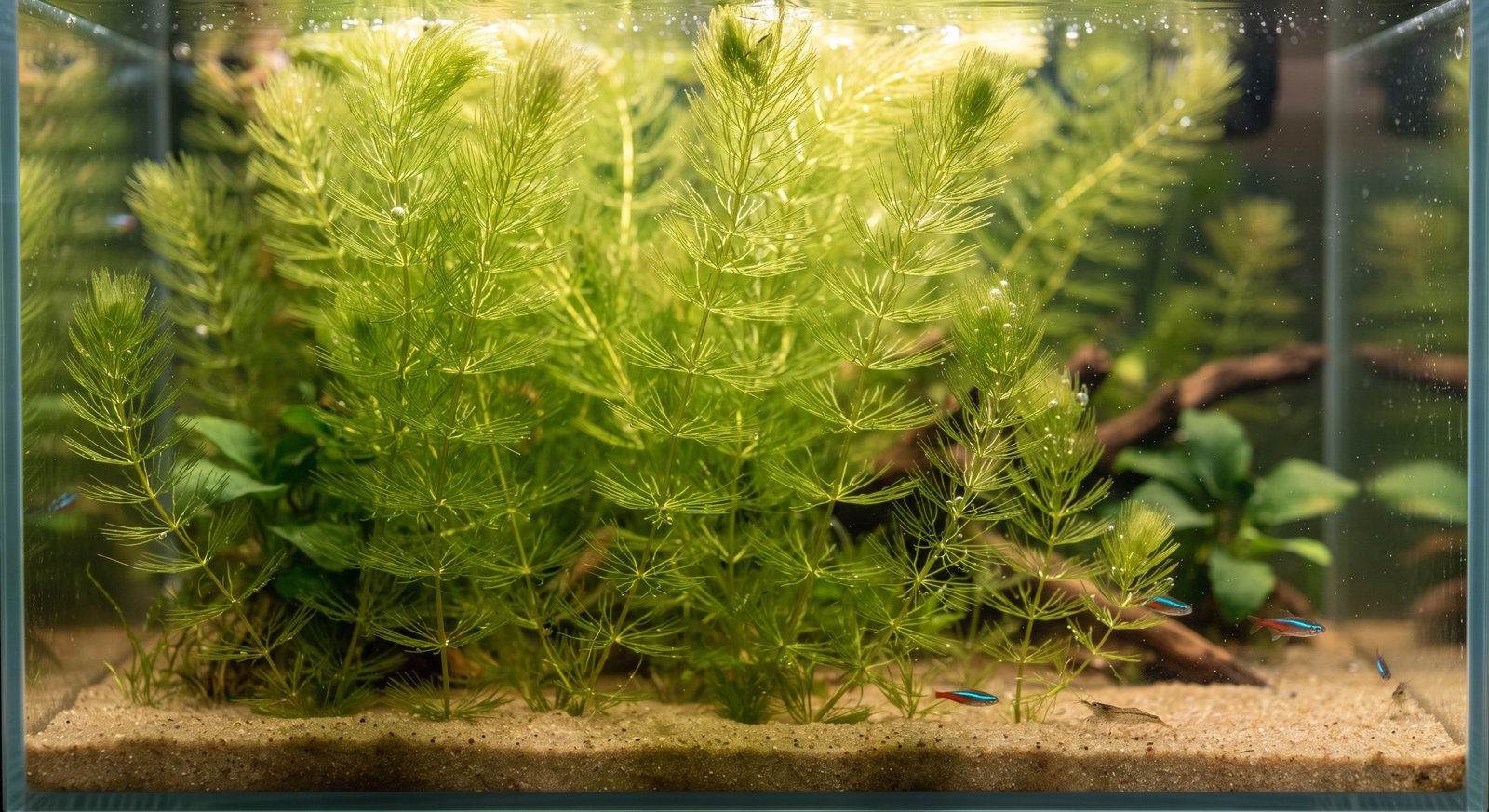 Plantas de Cola de zorro en un acuario de agua dulce